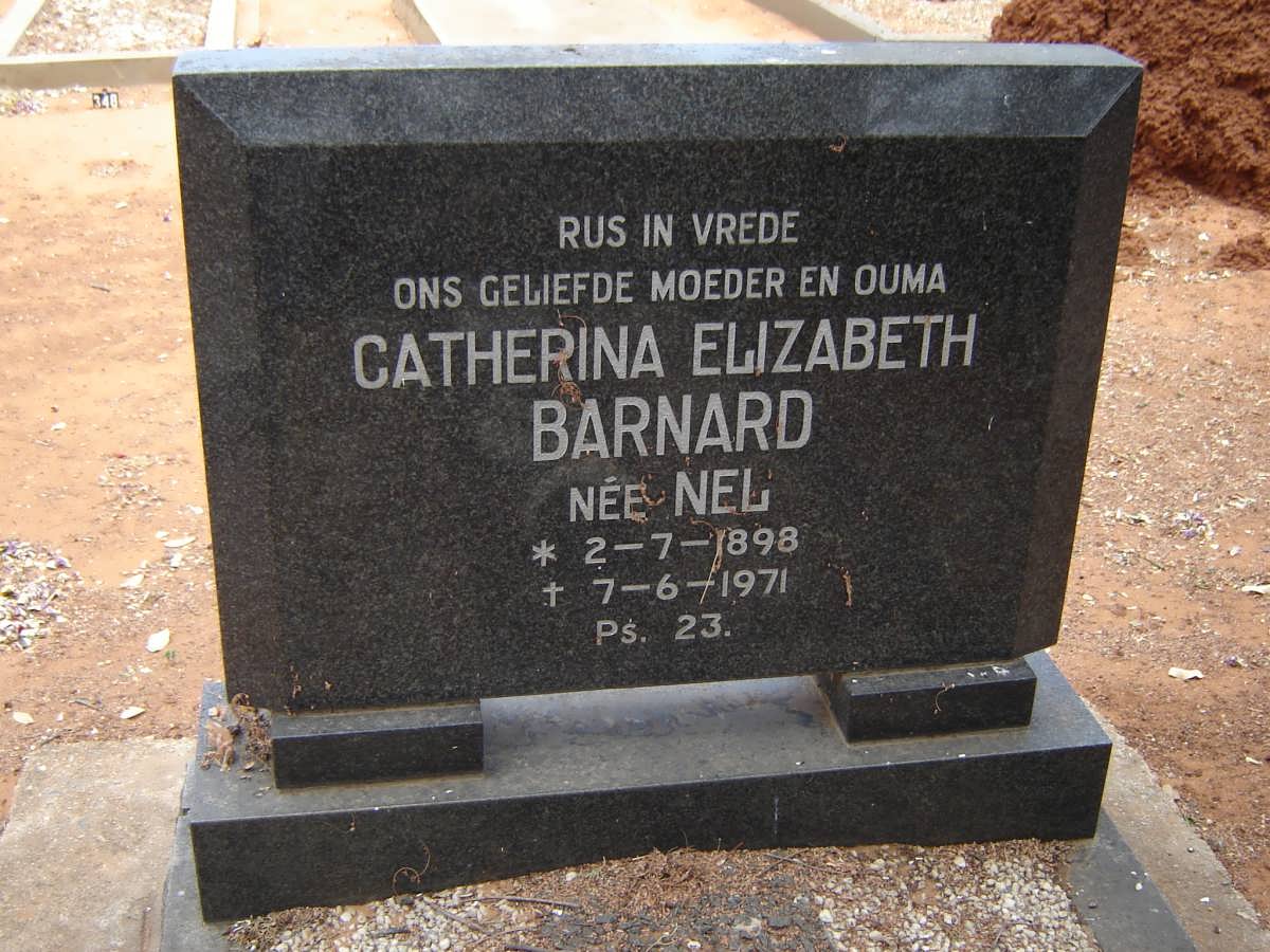 BARNARD Catherina Elizabeth nee NEL 1898-1971