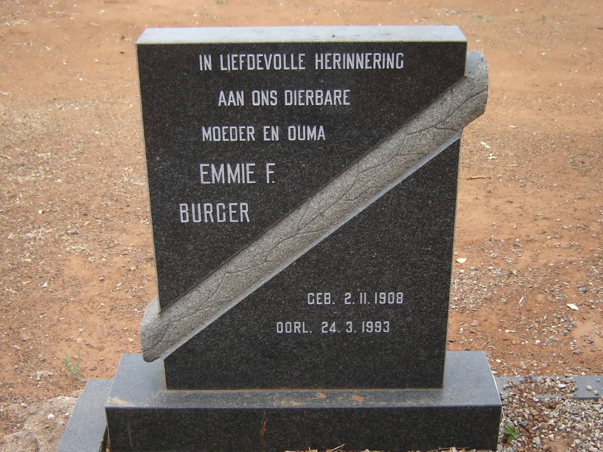 BURGER Emmie F. 1908-1993