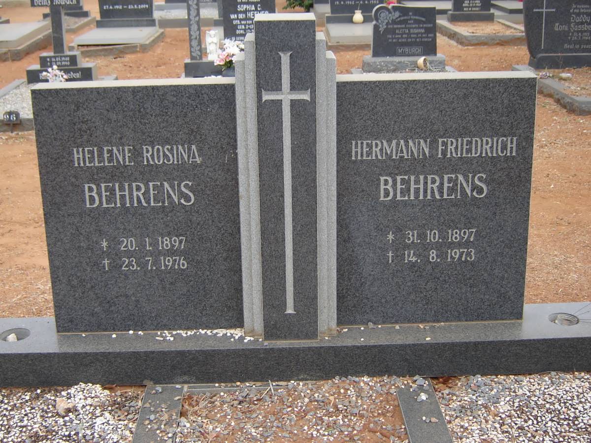 BEHRENS Hermann Friedrich 1897-1973 &amp; Helene Rosina 1897-1976