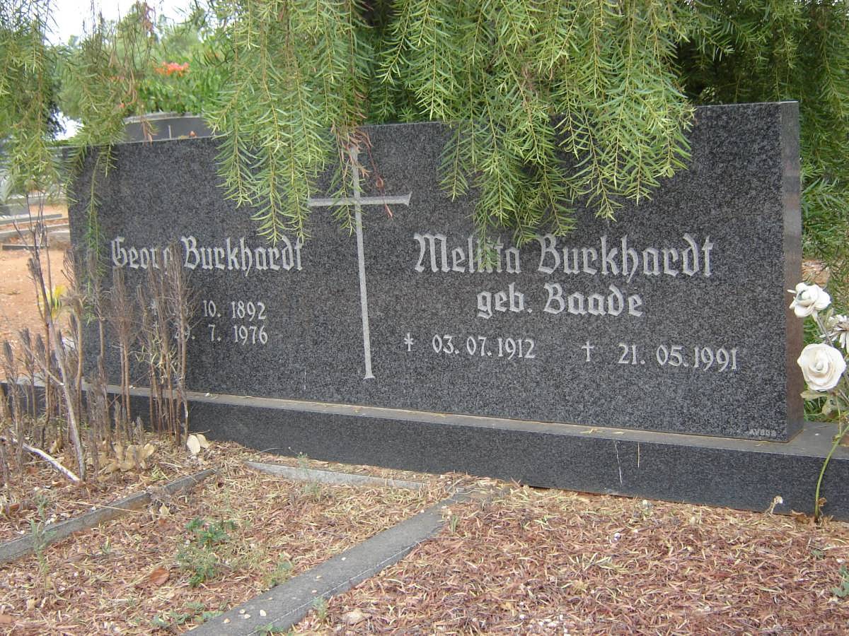 BURCKHARDT George 1892-1976 &amp; Melitta BAADE 1912-1991