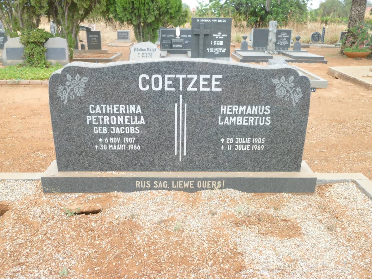 COETZEE Hermanus Lambertus 1905-1969 &amp; Catherina Petronella JACOBS 1907-1966
