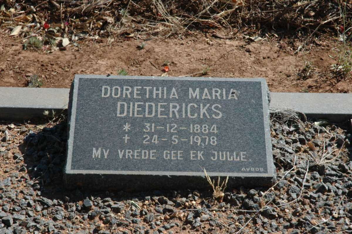 DIEDERICKS Dorethia Maria 1884-1978