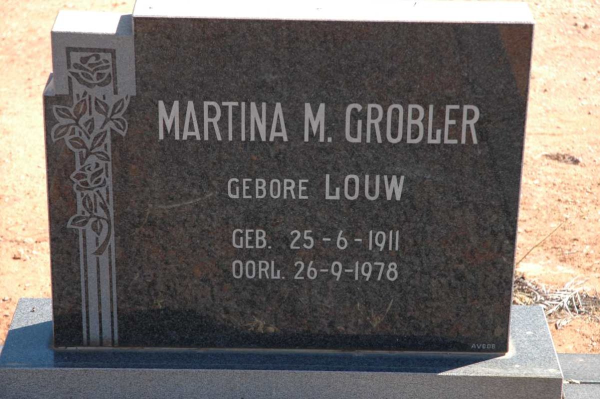 GROBLER Martina M. nee LOUW 1911-1978