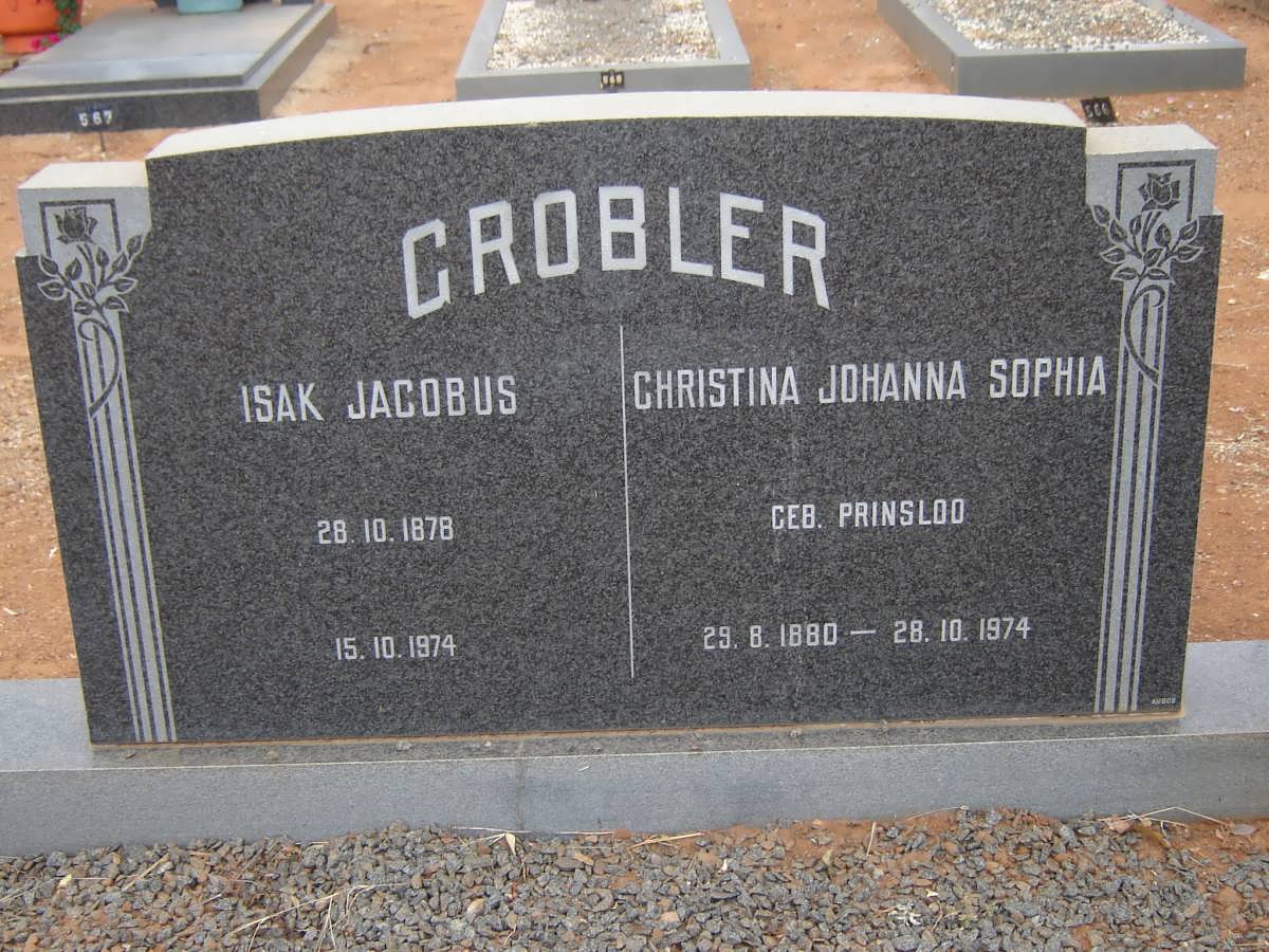 GROBLER Isak Jacobus 1878-1974 &amp; Christina Johanna Sophia PRINSLOO 1880-1974