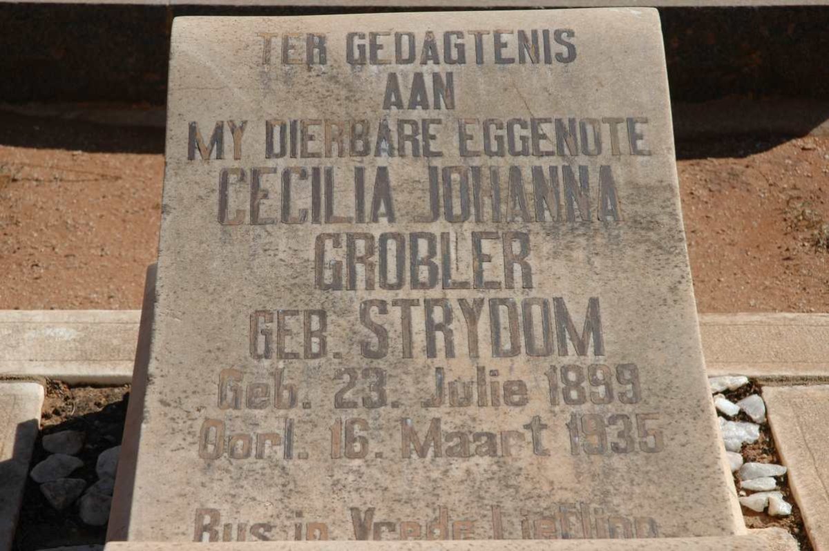 GROBLER Cecilia Johanna nee STRYDOM 1899-1935