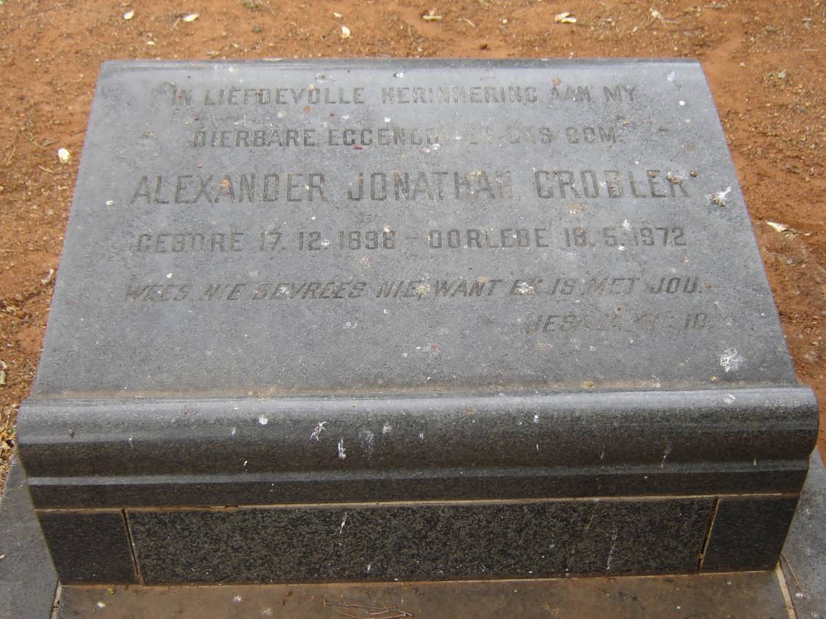 GROBLER Alexander Jonathan 1898-1972