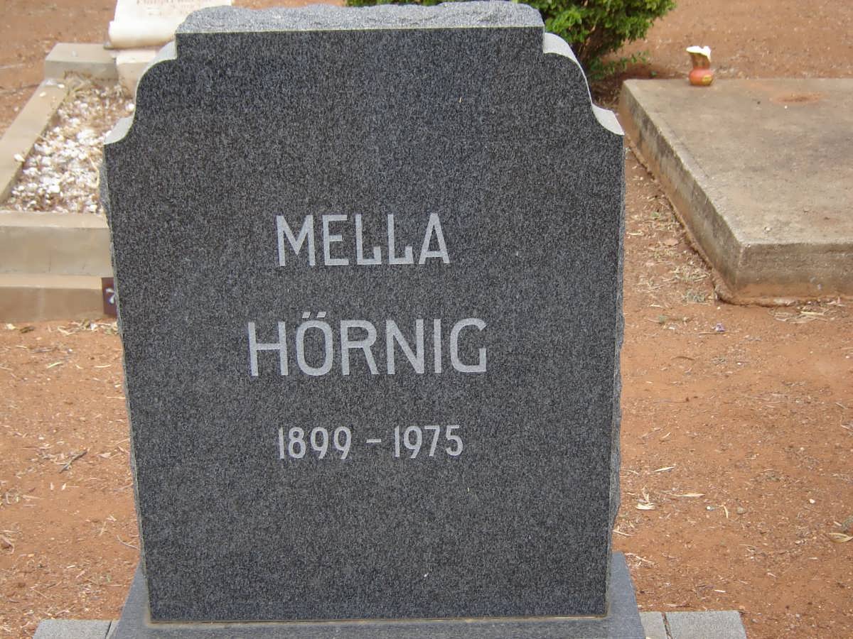 HORNIG Mella 1899-1975