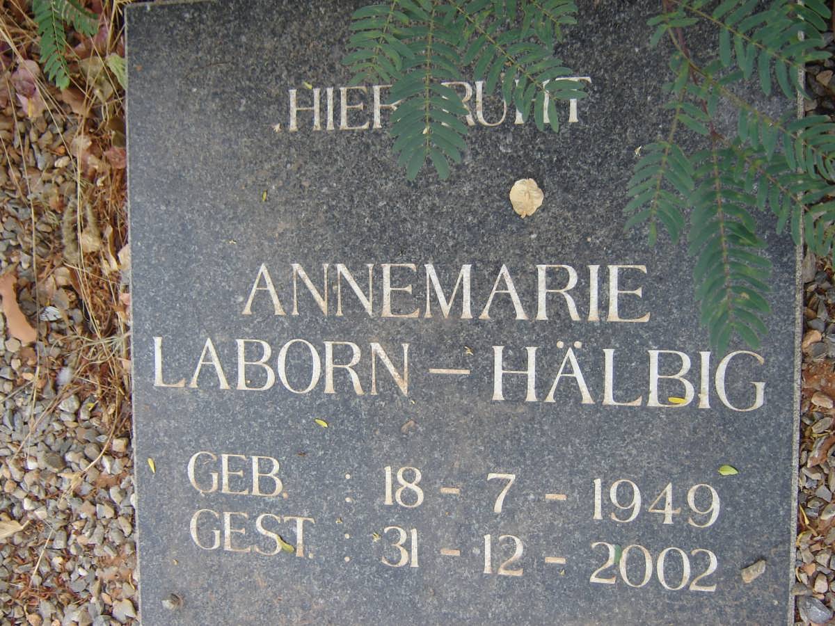 HALBIG Annemarie nee LABORN 1949-2002
