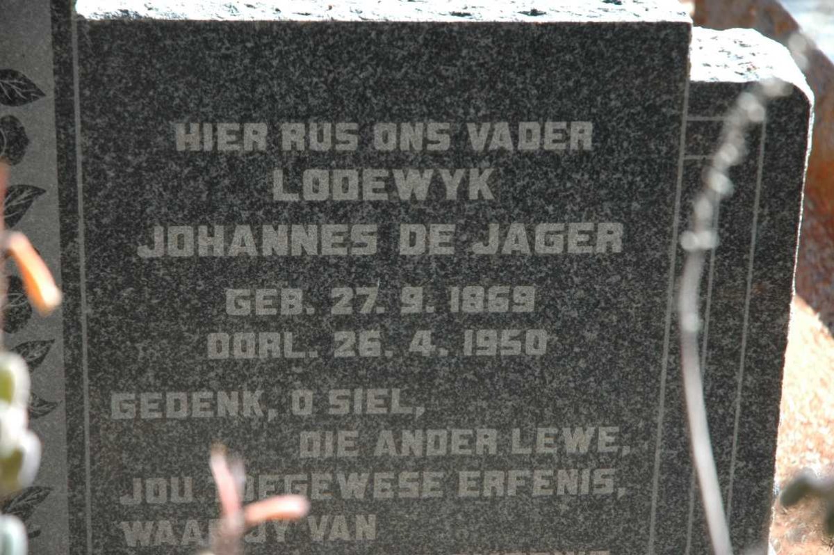 JAGER Lodewyk Johannes, de 1869-1950