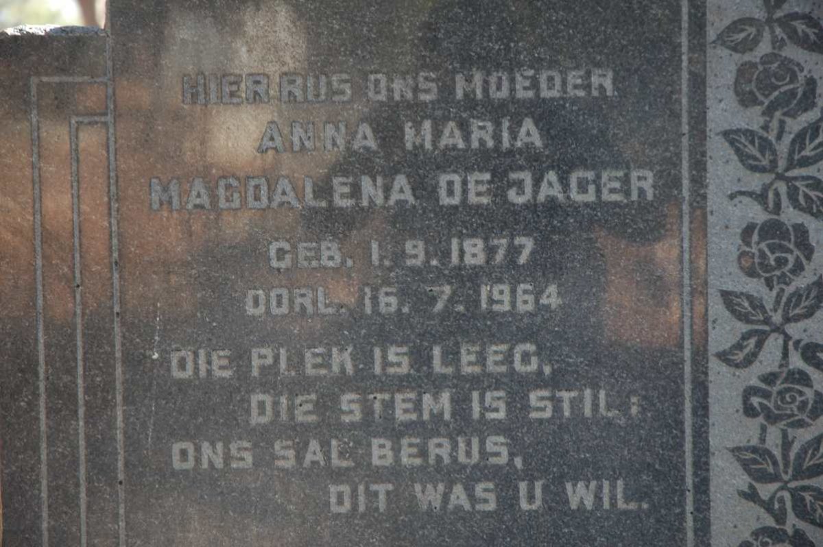 JAGER Anna Maria Magdalena, de 1877-1964