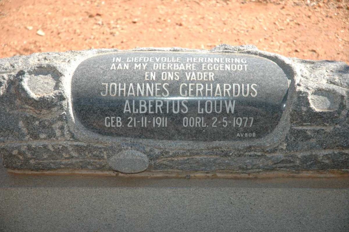 LOUW Johannes Gerhardus Albertus 1911-1977