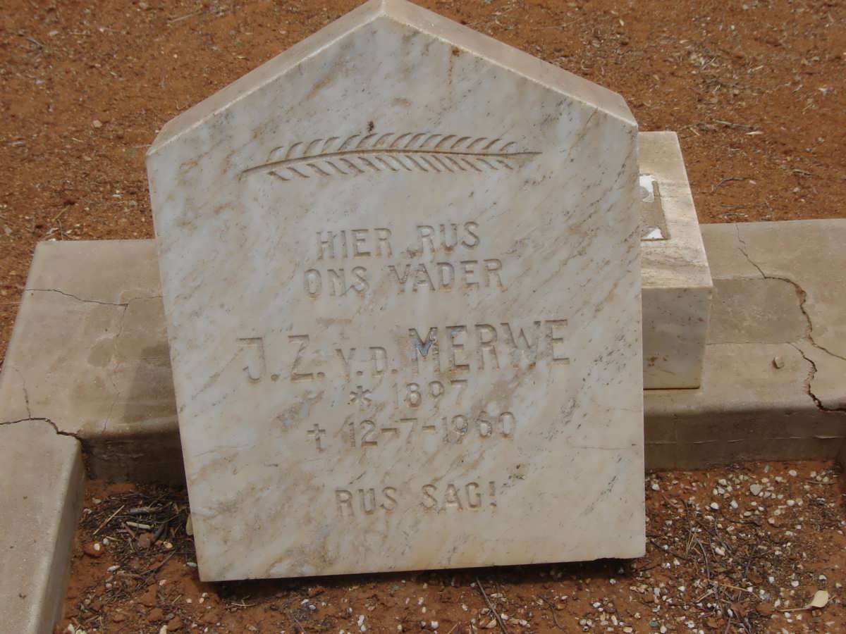 MERWE J.Z., v.d. 1897-1960
