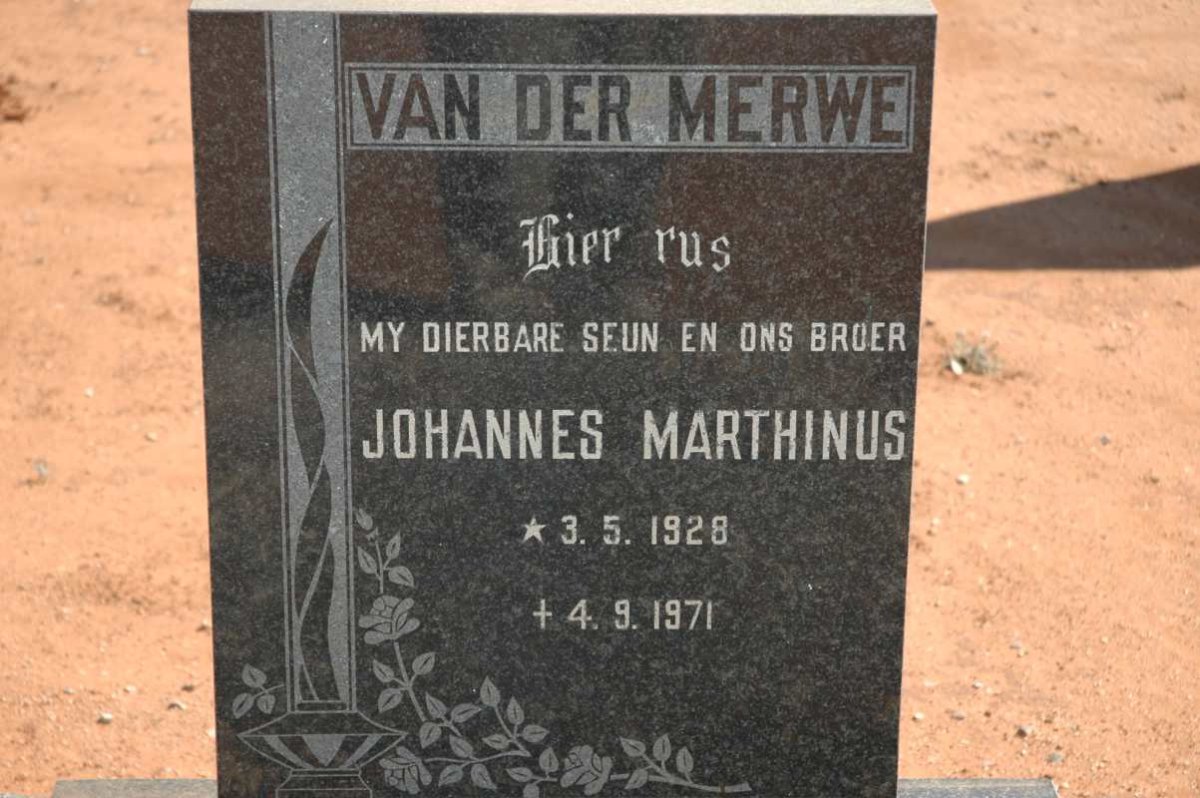 MERWE Johannes Marthinus, van der 1928-1971