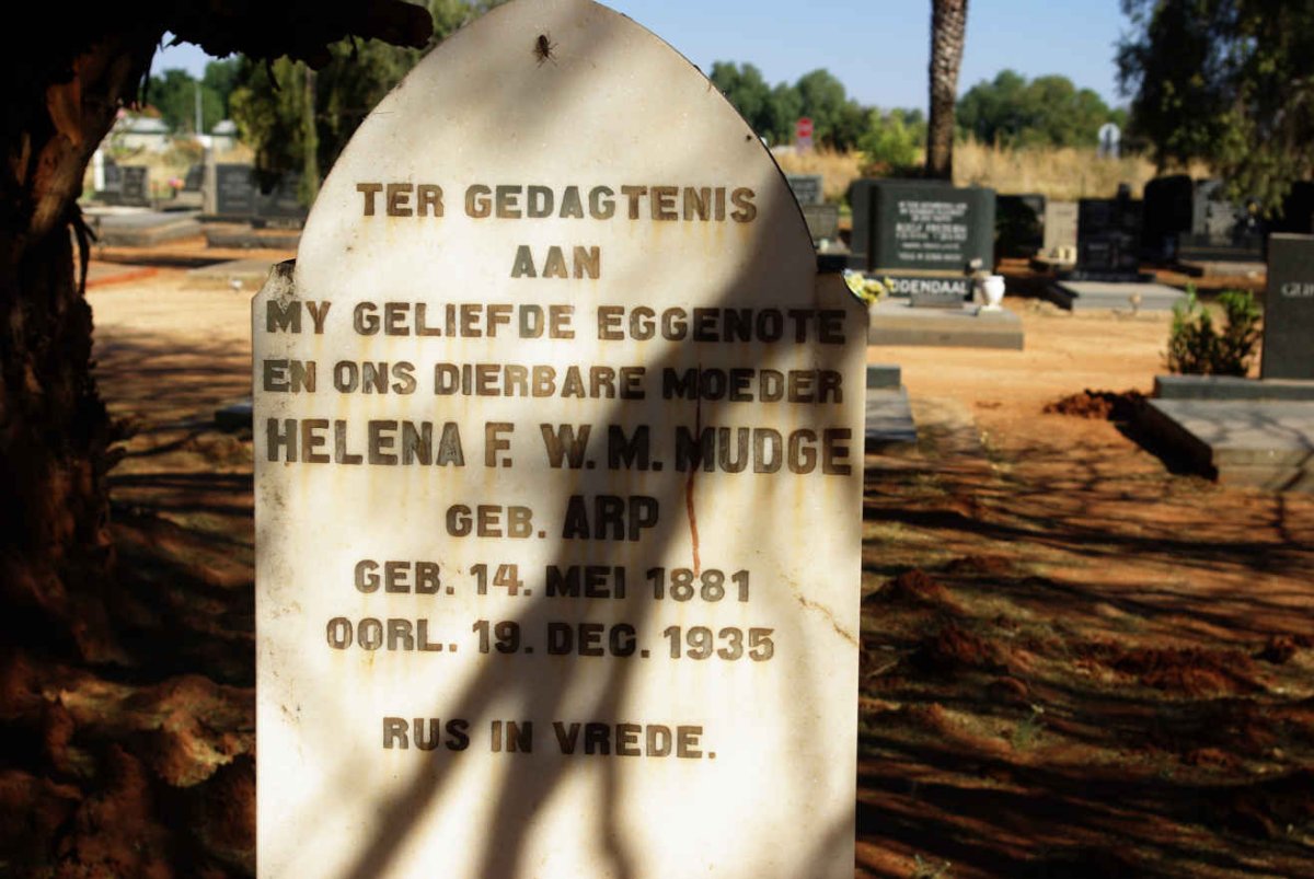 MUDGE Helena F.W.M. nee ARP 1881-1935