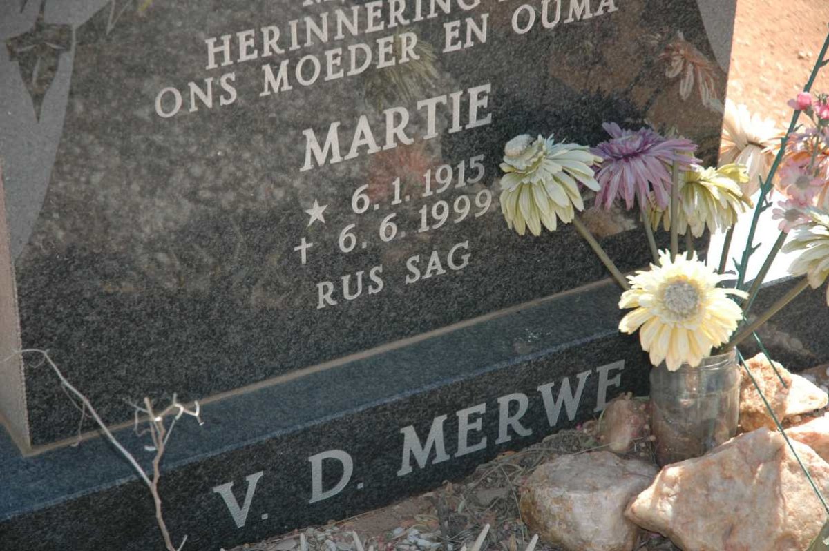 MERWE Martie, v.d. 1915-1999