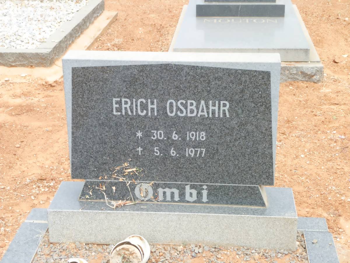 OMBI Erich Osbahr 1918-1977