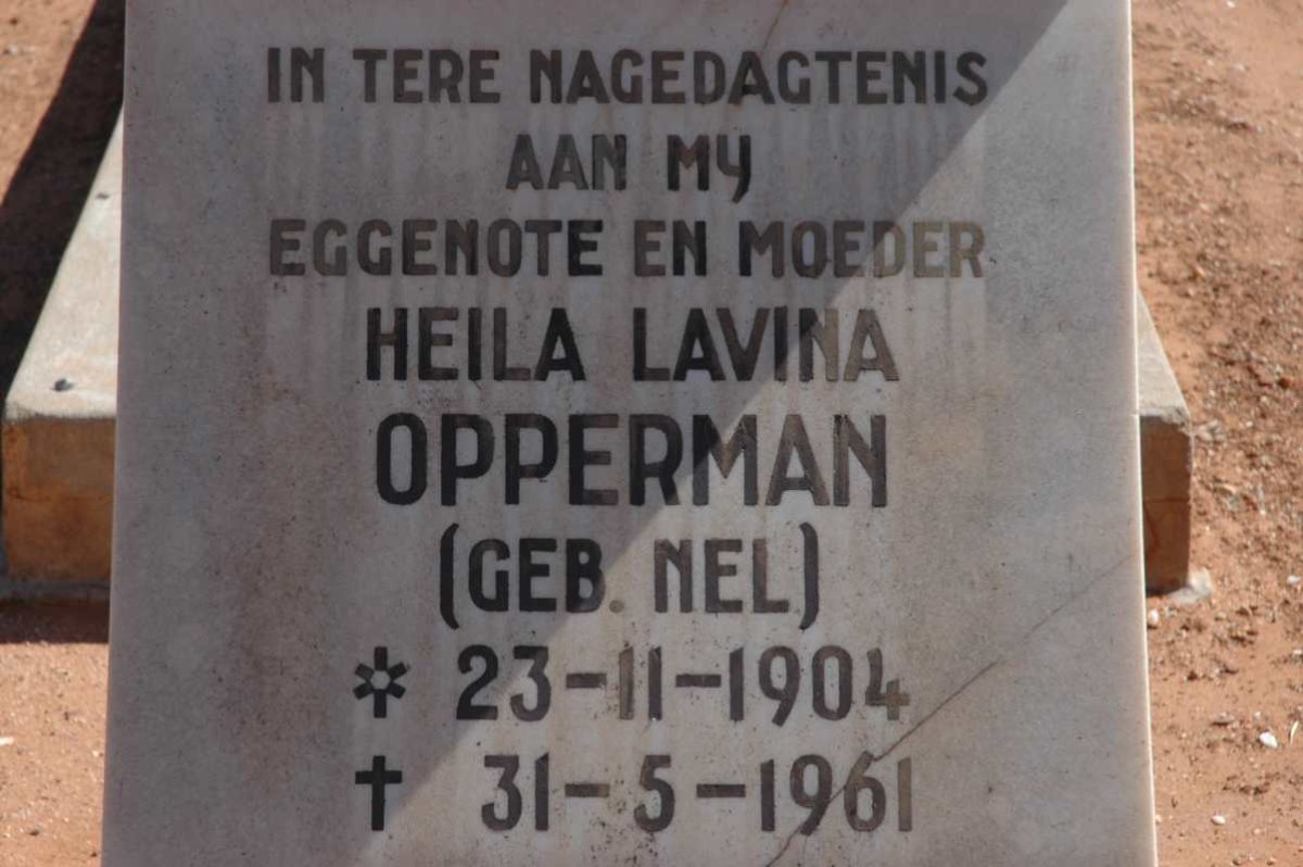 OPPERMAN Heila Lavina nee NEL 1904-1961