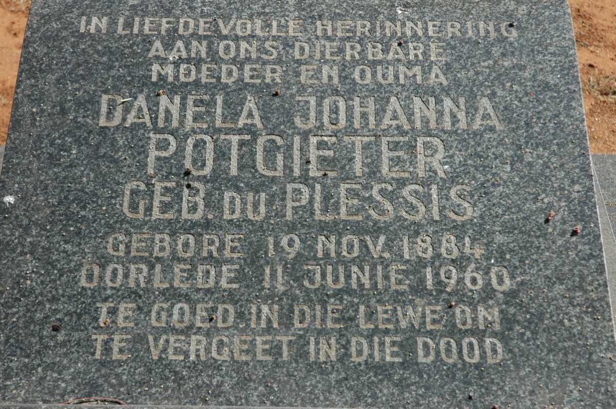 POTGIETER Danela Johanna nee DU PLESSIS 1884-1960
