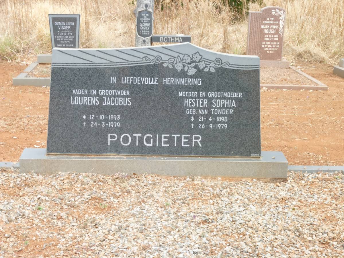 POTGIETER Lourens Jacobus 1893-1979 &amp; Hester Sophia 1898-1979
