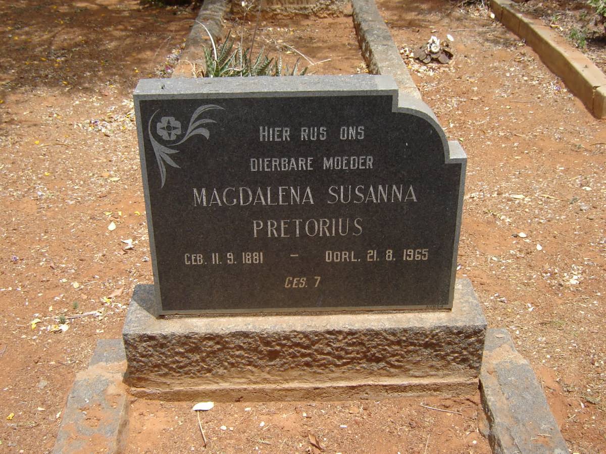 PRETORIUS Magdalena Susanna 1881-1965