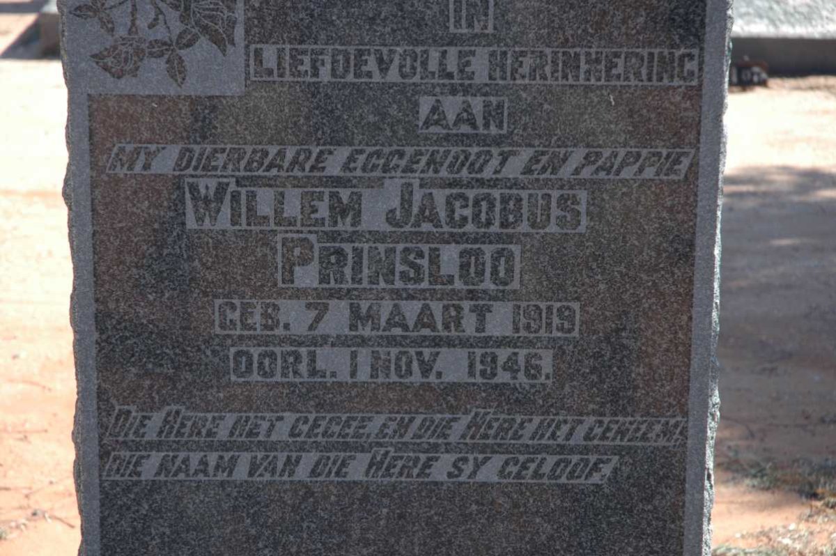 PRINSLOO Willem Jacobus 1919-1946