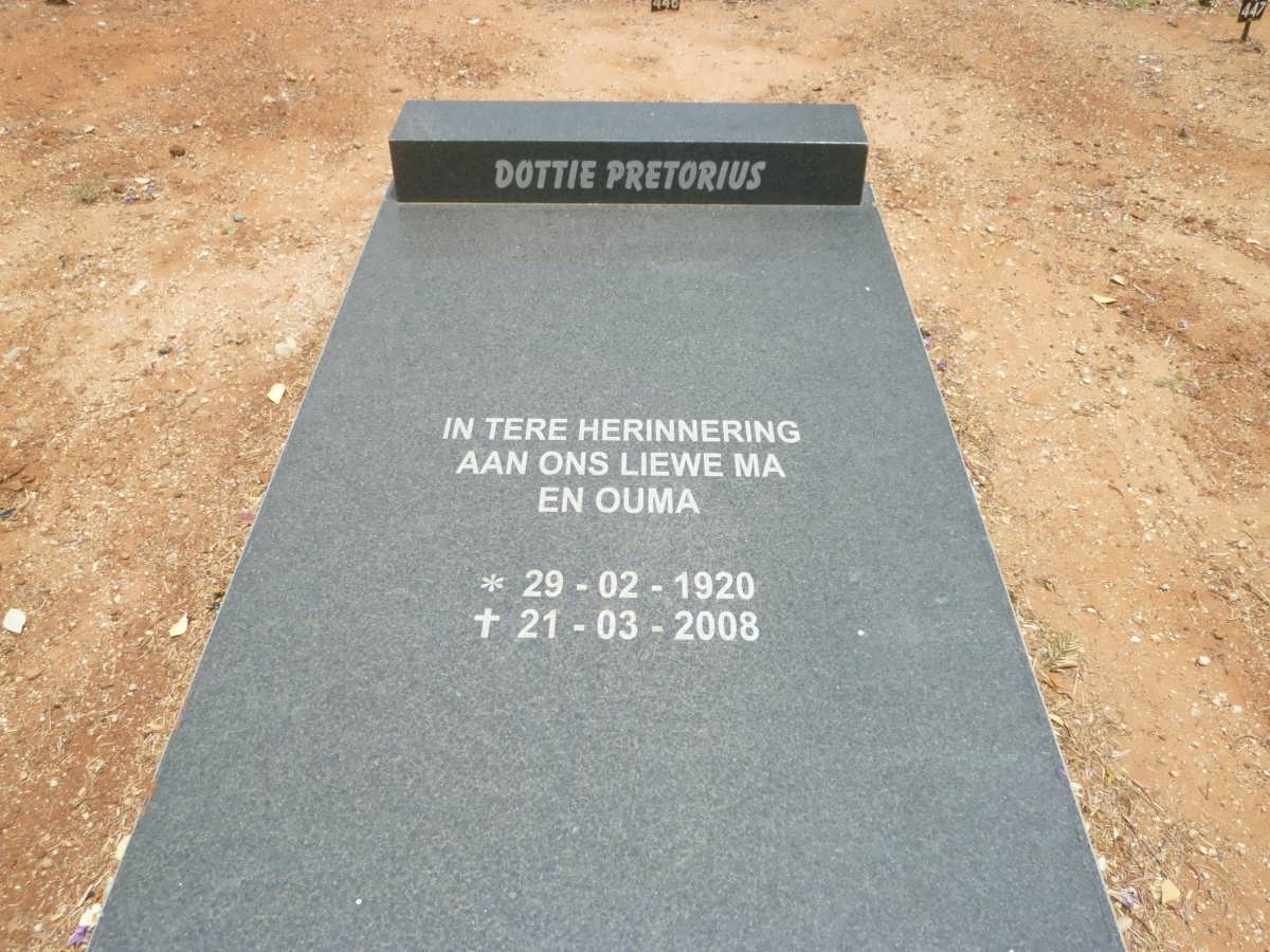 PRETORIUS Dottie 1920-2008