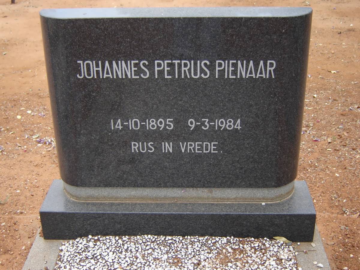 PIENAAR Johannes Petrus 1895-1984
