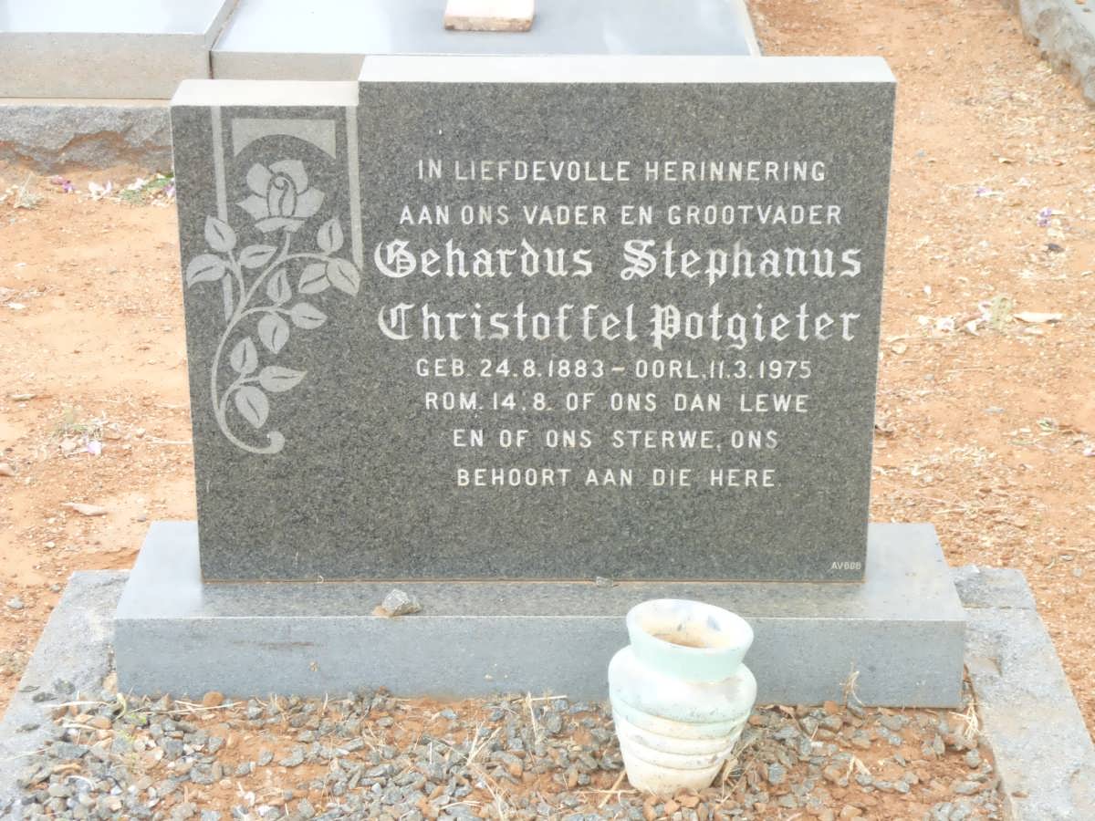 POTGIETER Gerhardus Stephanus Christoffel 1883-1975