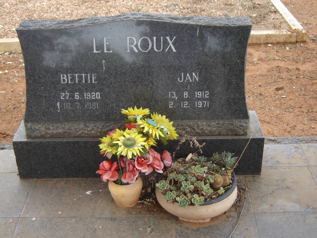 ROUX Jan, le 1912-1971 &amp; Bettie 1920-1981