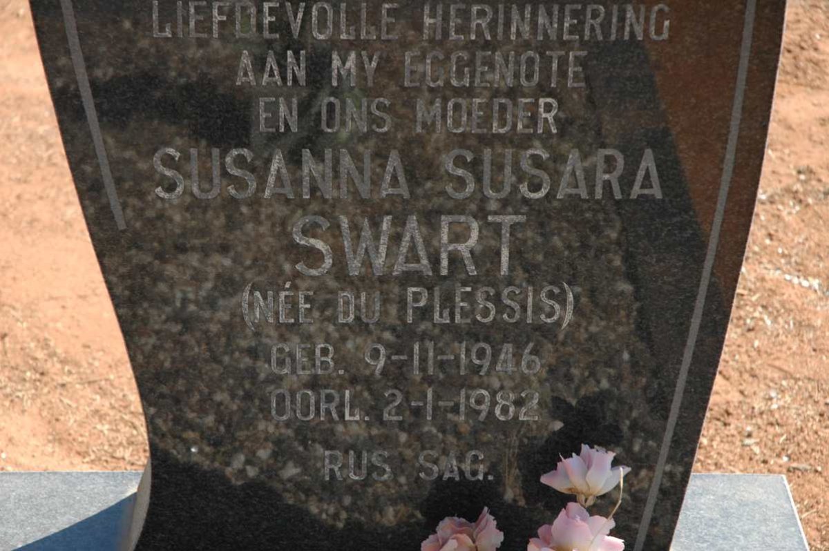 SWART Susanna Susara nee DU PLESSIS 1946-1982