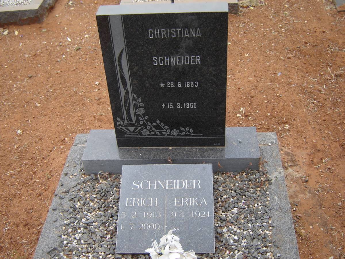 SCHNEIDER Christiana 1883-1968 :: SCHNEIDER Erich 1913-2000 :: SCHNEIDER Erika 1924-
