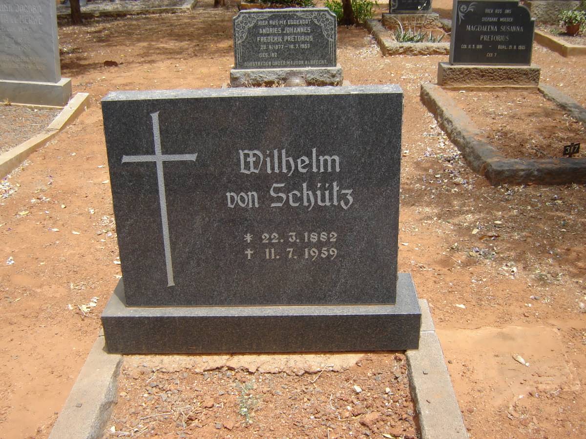 SCHUTZ Wilhelm, von 1882-1959