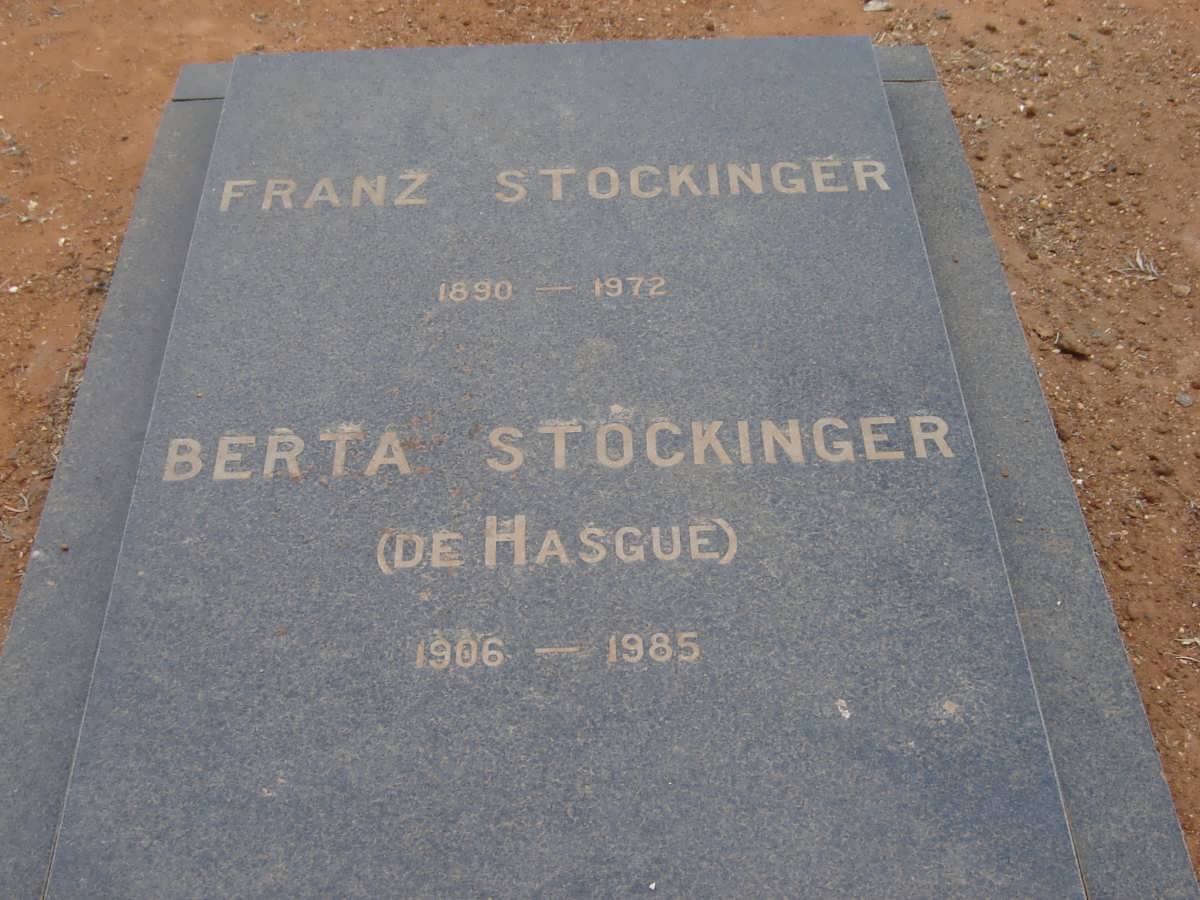 STOCKINGER Franz 1890-1972 &amp; Berta DE HASGUE 1906-1985