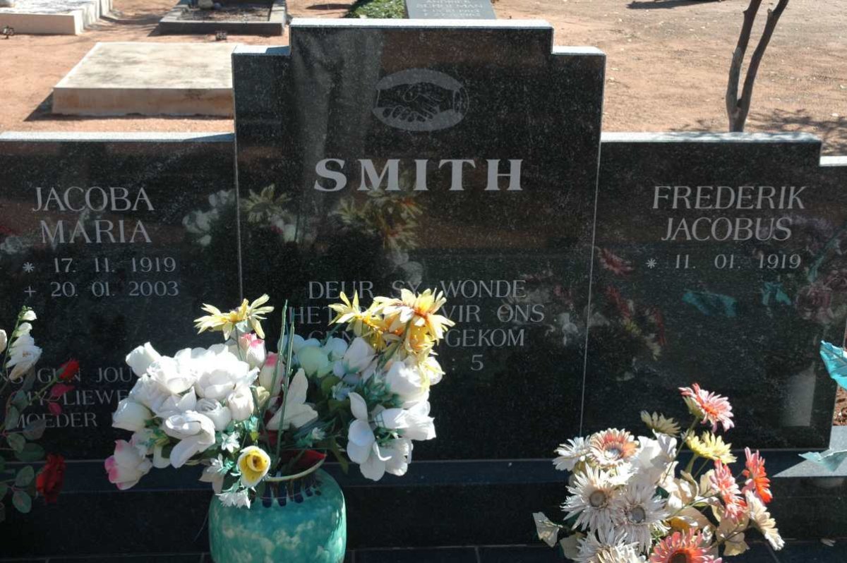 SMITH Frederik Jacobus 1919- &amp; Jacoba Maria 1919-2003