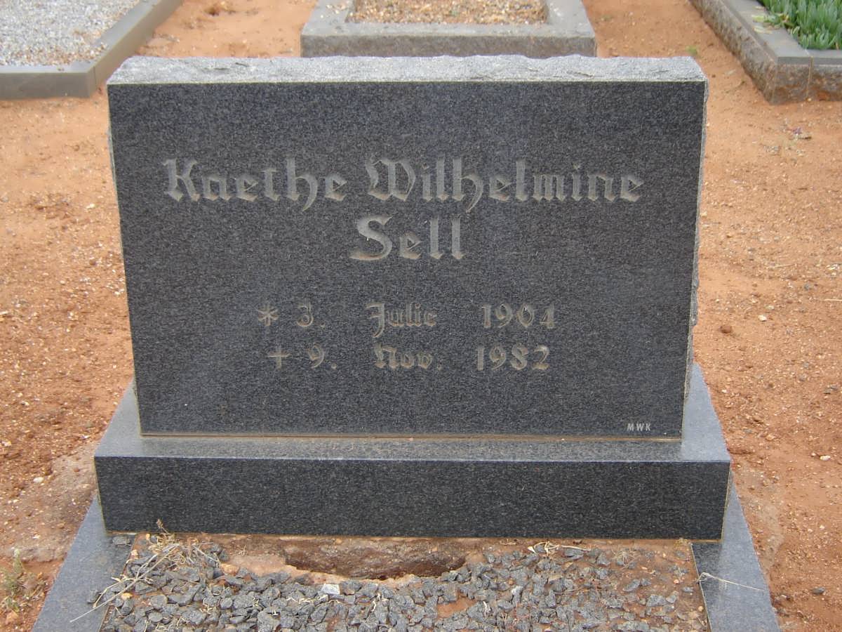 SELL Kaethe Wilhelmine 1904-1982