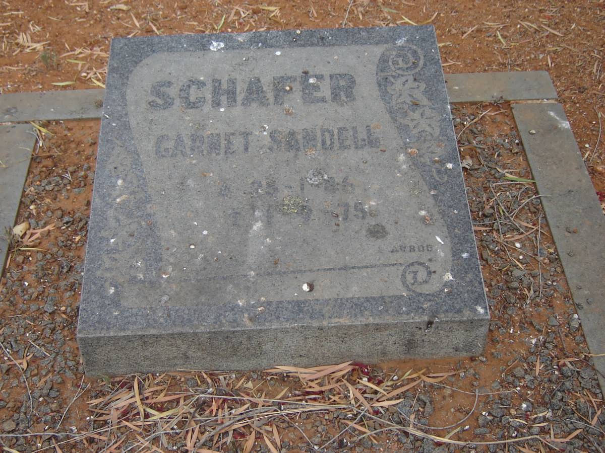SCHAFER Garnet Sandell 1946-1975