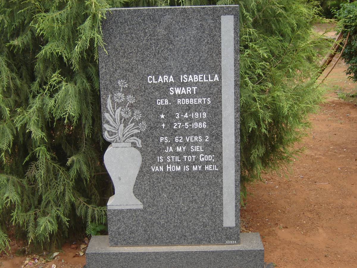 SWART Clara Isabella nee ROBBERTS 1919-1986