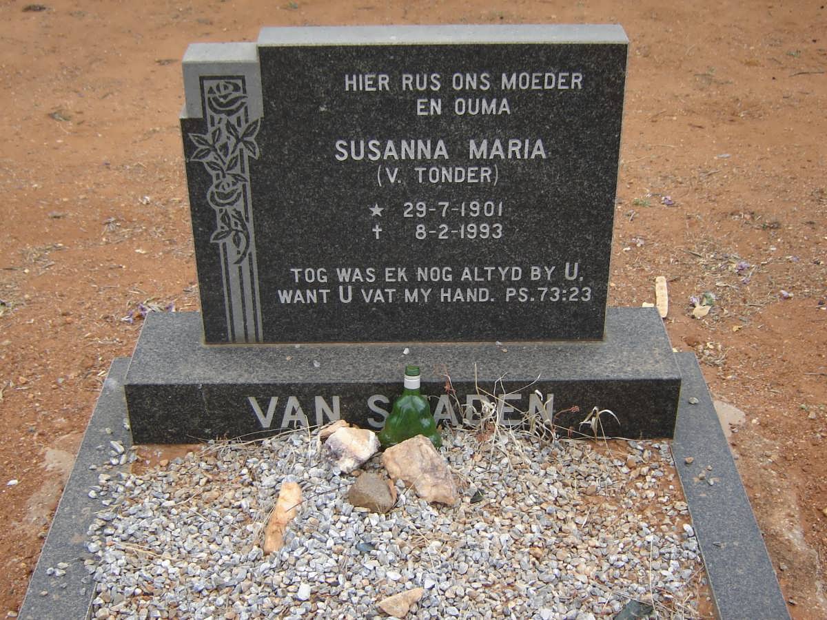 STADEN Susanna Maria, van nee V. TONDER 1901-1993