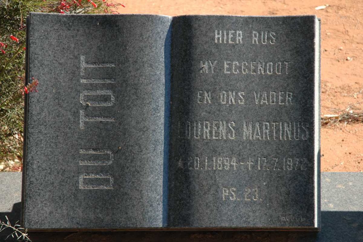 TOIT Lourens Martinus, du 1894-1972
