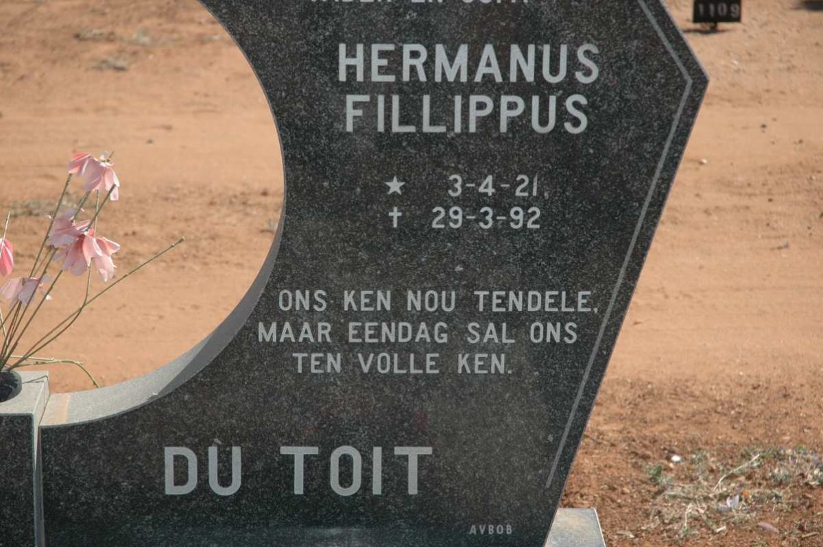 TOIT Hermanus Fillippus, du 1921-1992