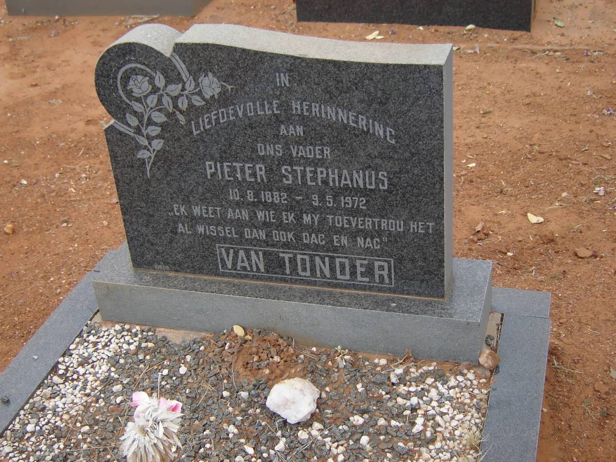 TONDER Pieter Stephanus, van 1882-1972