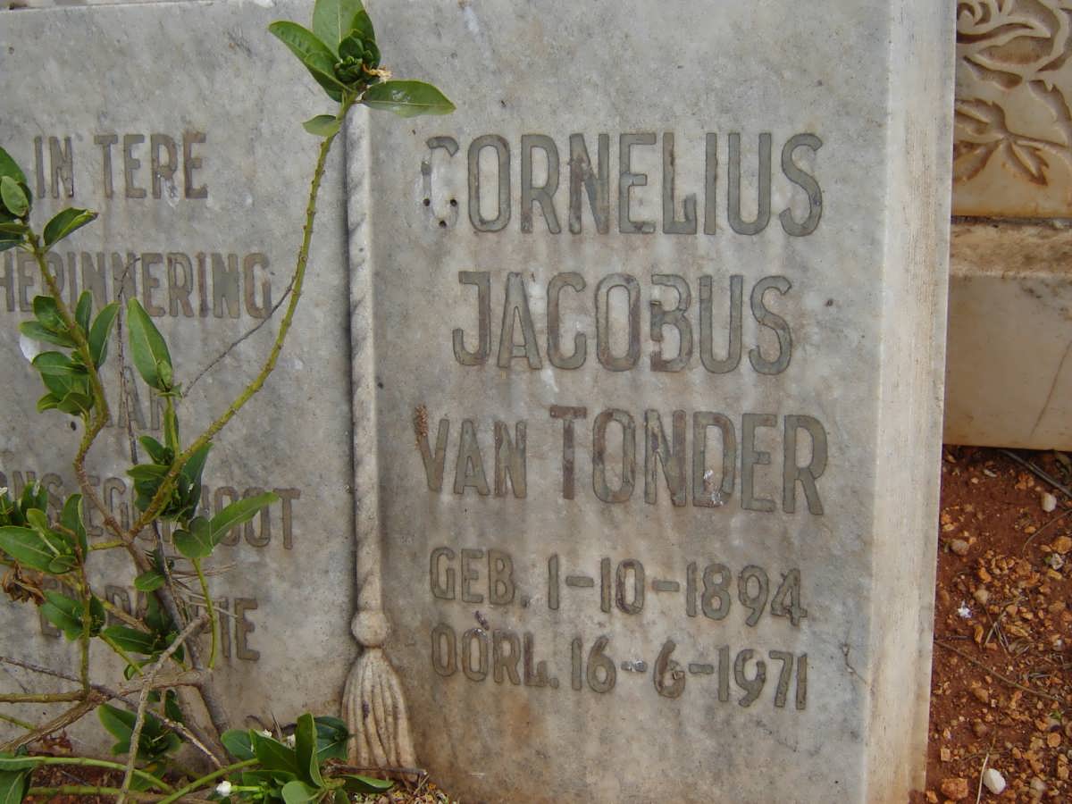 TONDER Cornelius Jacobus, van 1894-1971
