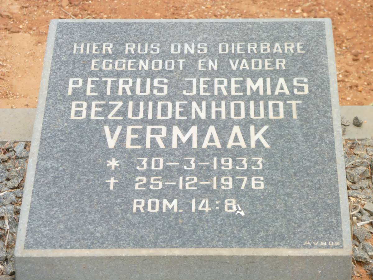 VERMAAK Petrus Jeremias Bezuidenhout 1933-1976