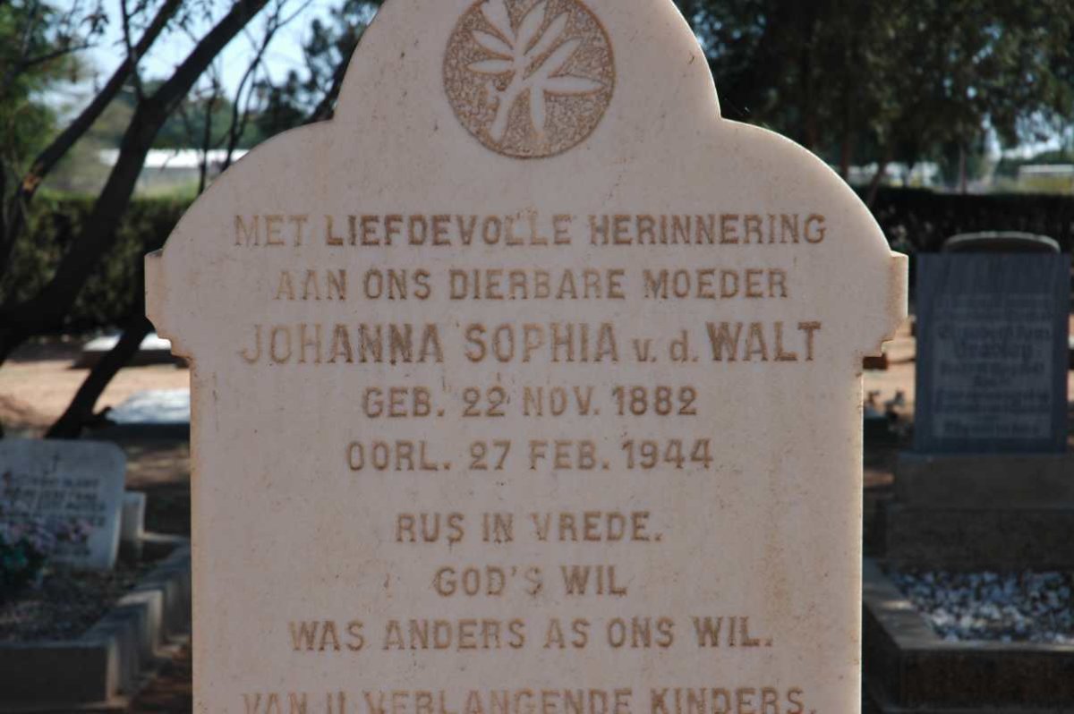 WALT Johanna Sophia, v.d. 1882-1944