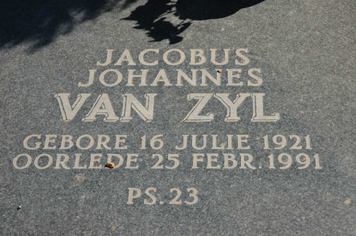 ZYL Jacobus Johannes, van 1921-1991
