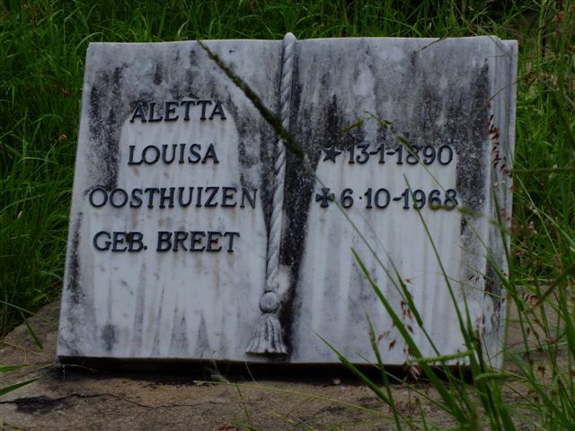 OOSTHUIZEN Aletta Louisa nee BREET 1890-1968