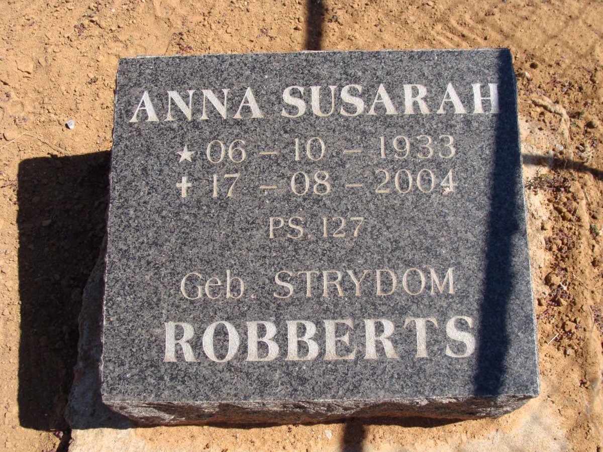 ROBBERTS Anna Susarah nee STRYDOM 1933-2004