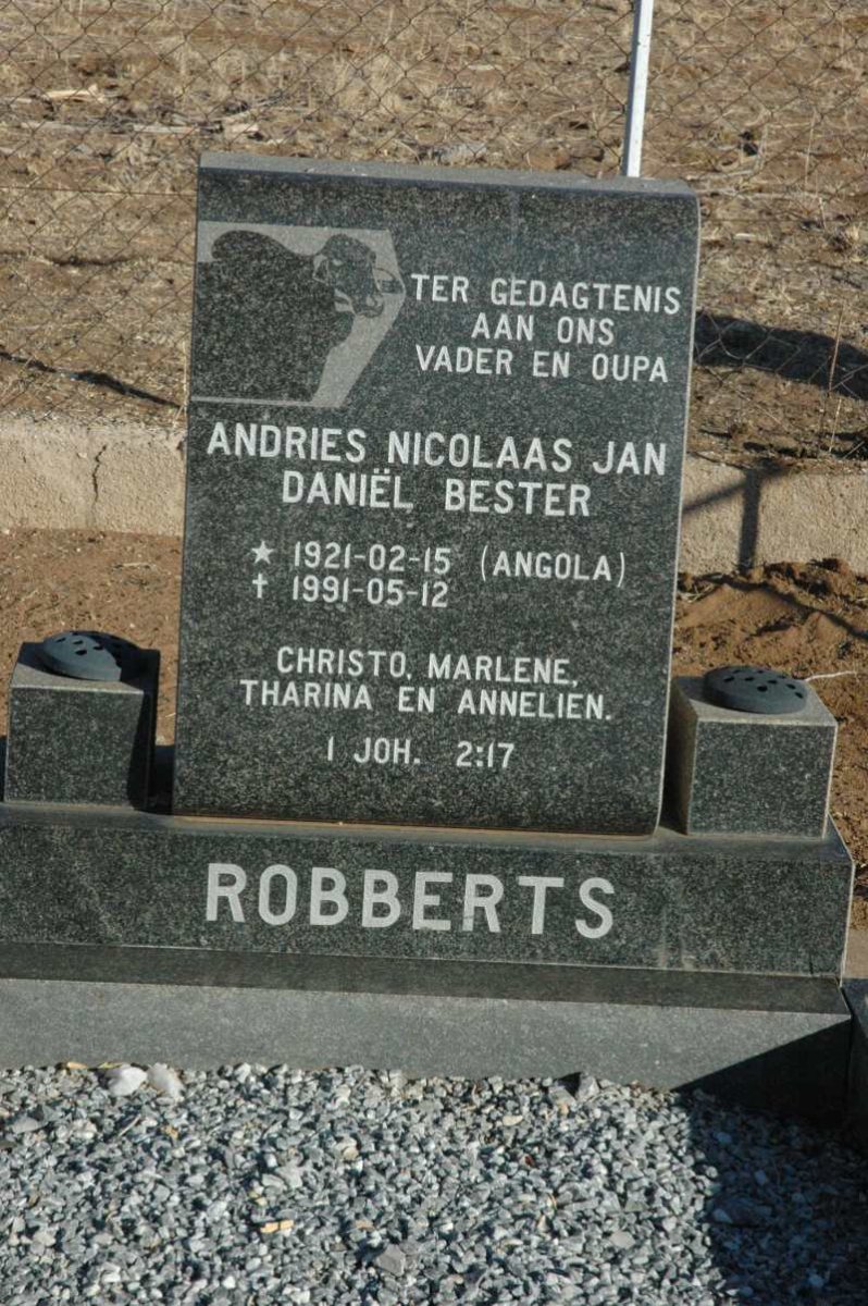 ROBBERTS Andries Nicolaas Jan Daniël Bester 1921-1991