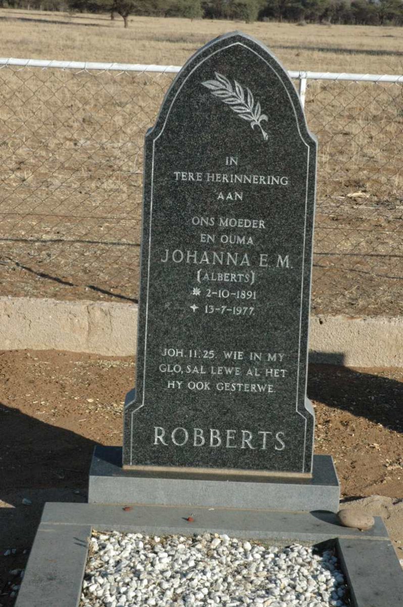 ROBBERTS Johanna E.M. nee ALBERTS 1891-1977