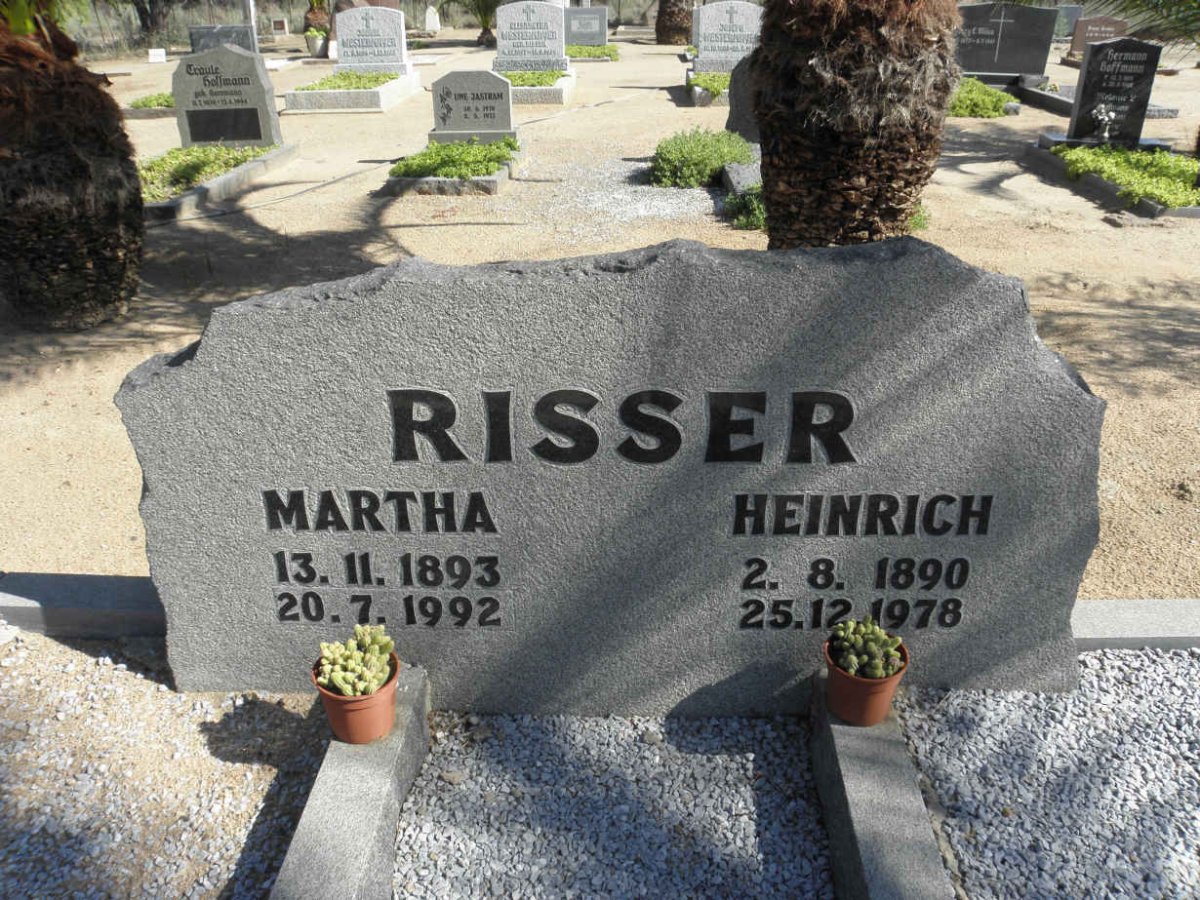 RISSER Heinrich 1890-1978 &amp; Martha 1893-1992
